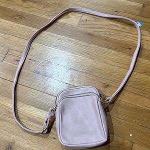 Blush Pink faux leather Crossbody Mini Bag - Women's Shoulder Purse